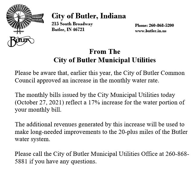 Notice of Rate Increase - 10-27-2021